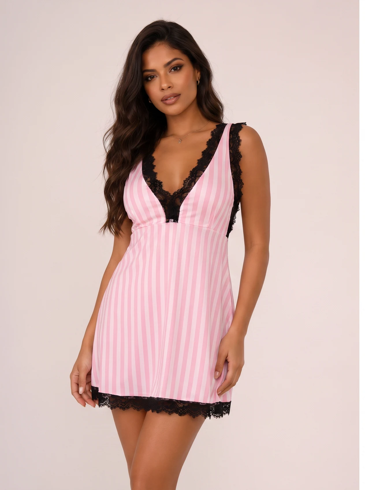Camisola Cecília Listra Rosa Listra Rosa